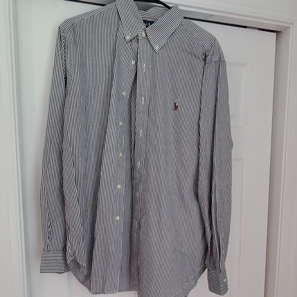 Blue & white striped dress shirt